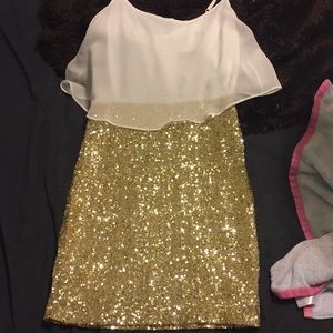 Gold and white dress
